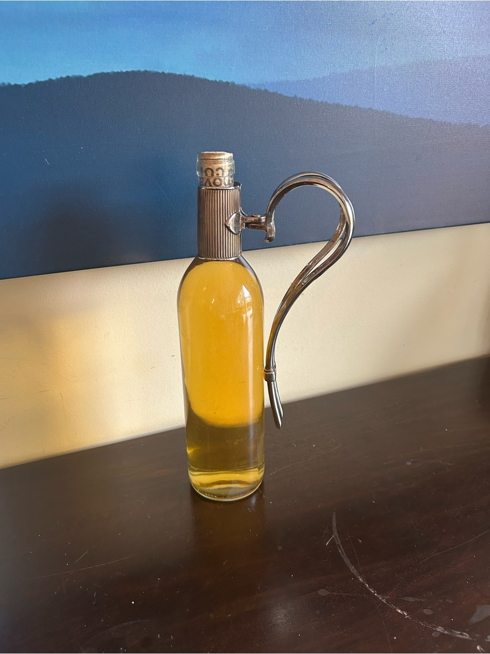 VTG Silver Plated Wine/olive oil Bottle Holder Handle.